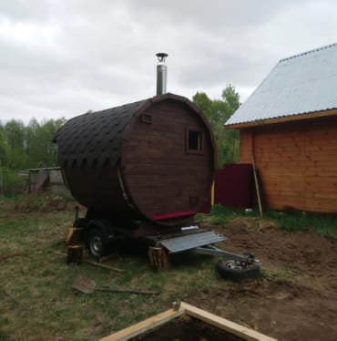 Монтаж бани-бочки №413 от 23.04.2021 в Урюпинске